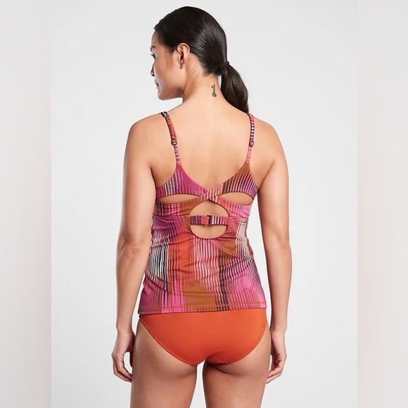 Athleta Ibiza Entwined Tankini Swimsuit Swim Top in Warm Multi Size 34B C - Picture 3 of 8
